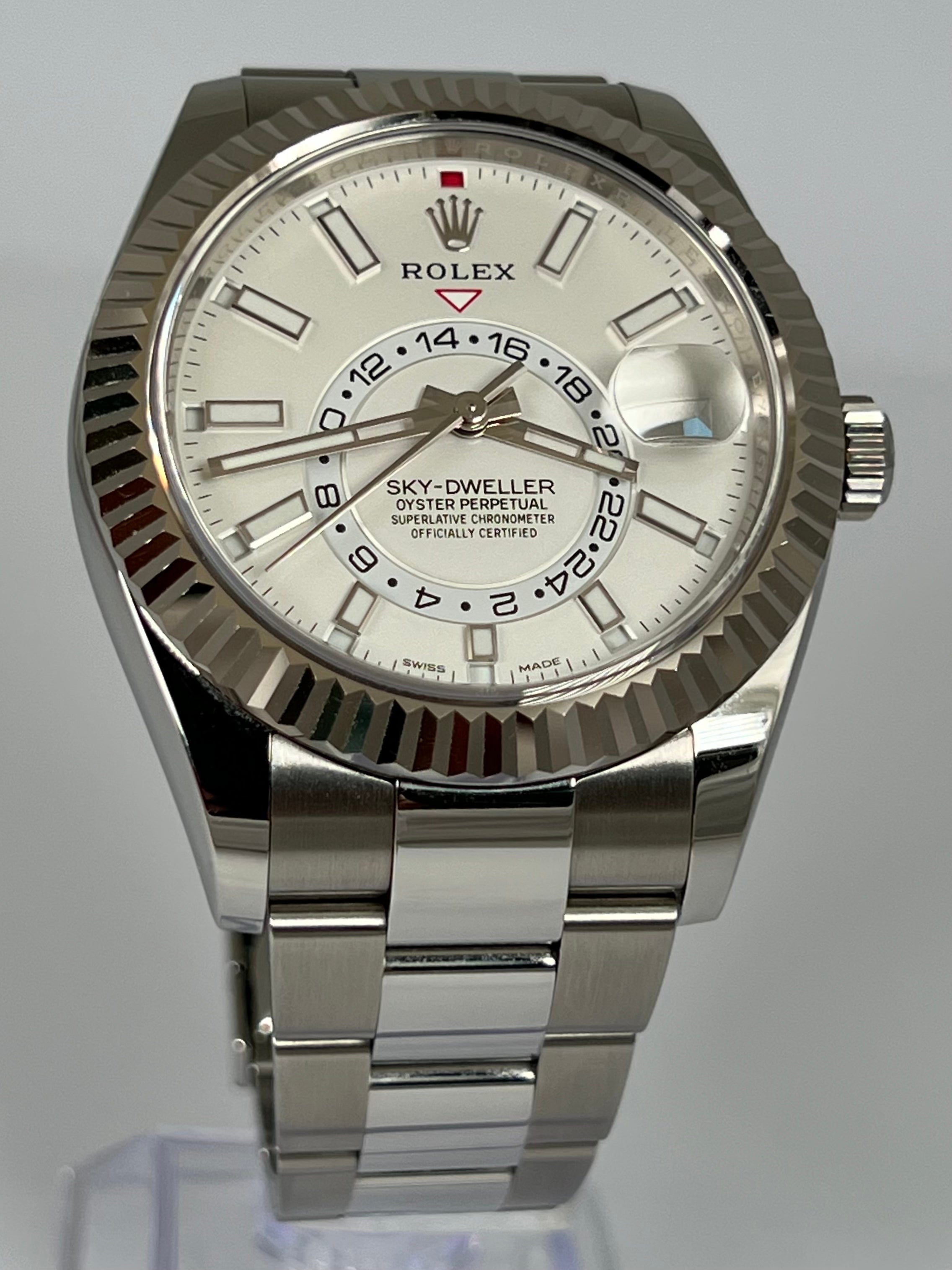 Rolex sky dweller clearance stainless steel white dial