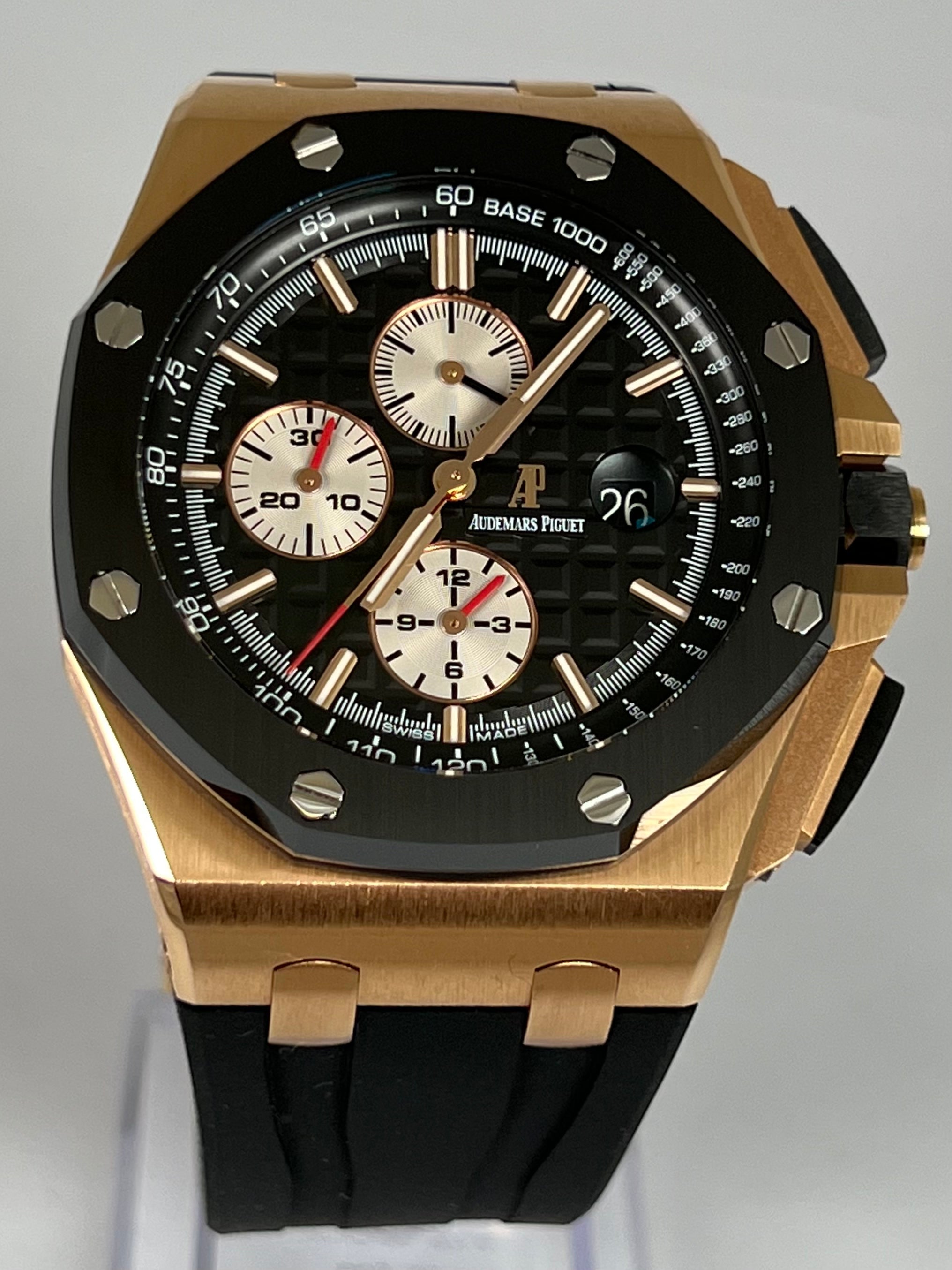 AUDEMARS PIGUET ROYAL OAK OFFSHORE 44MM ROSE GOLD BLACK DIAL 26401RO