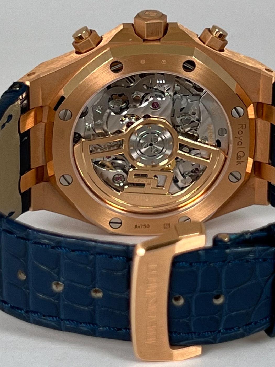 AUDEMARS PIGUET BLUE DIAL 50TH ANNIVERSARY CHRONOGRAPH 26240OR