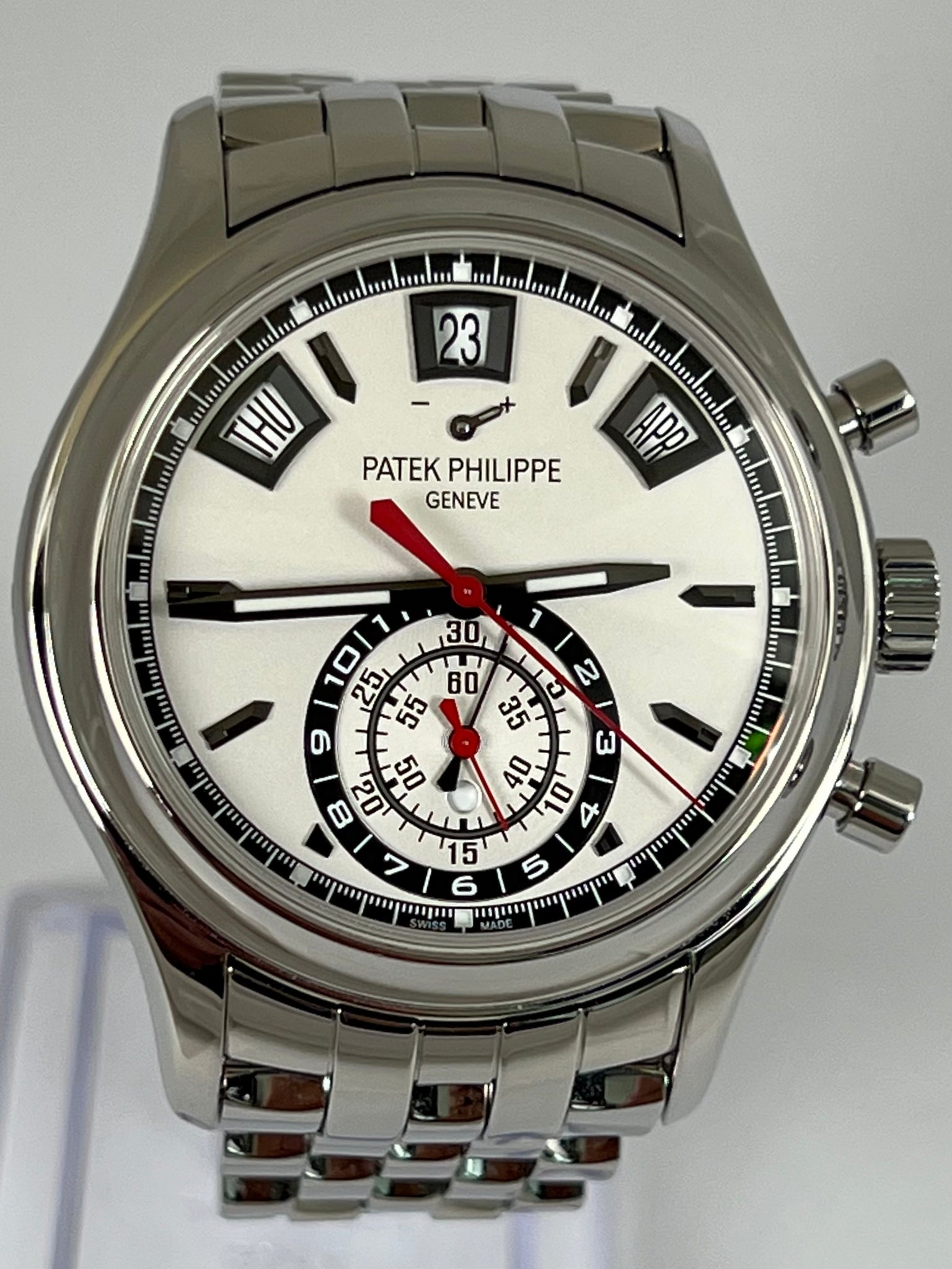 PATEK PHILIPPE FLYBACK CHRONOGRAPH ANNUAL CALENDAR WHITE DIAL 5960/1A
