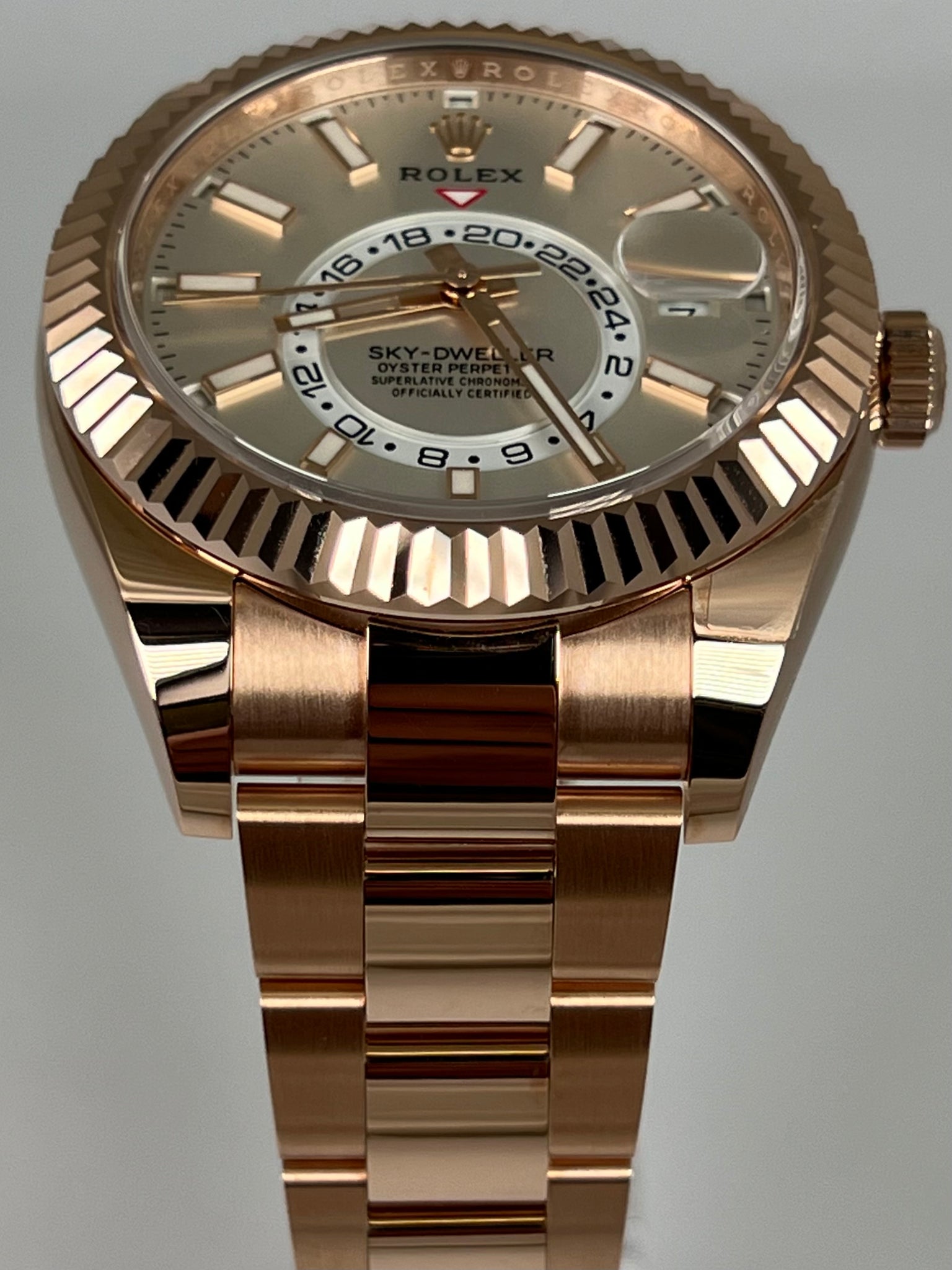 ROLEX SKY-DWELLER WHITE DIAL ROSE GOLD 326935